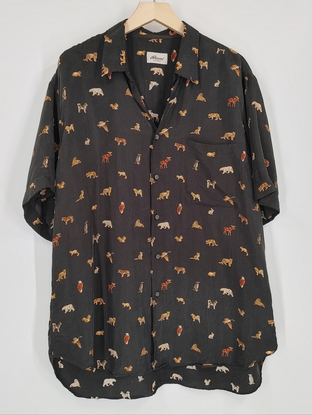 Brioni Sport Animal Printed Button Down Shirt